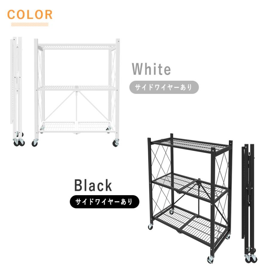 スチールラック棚折りたたみ折り畳みキャスター付き幅70cm５段黒ブラック bbest_x-3