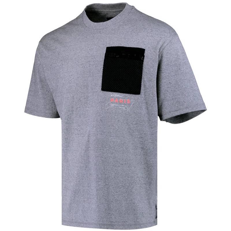 Nike パリ・サンジェルマン 半袖シャツ グレー Paris Saint-Germain パリサンジェルマン 刺繍パッチTシャツ