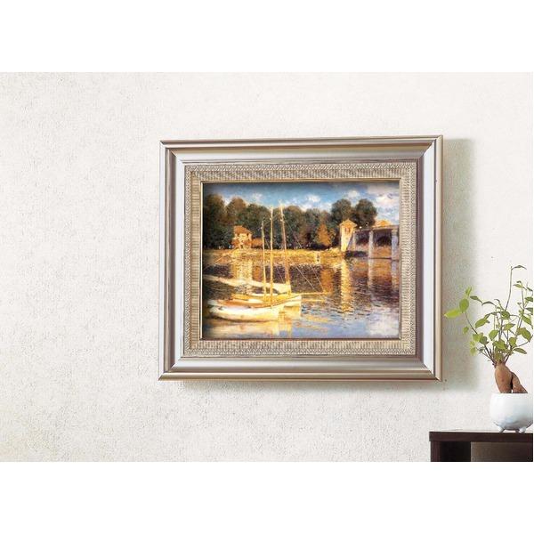 【送料無料】 名画額縁/フレームセット 〔F6AS〕 壁掛けひも付き 477×571×59mm 「アルジャントーユの橋」 モネ 日本画