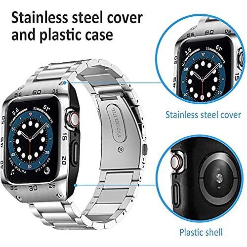 VICARA バンド Compatible with Apple Watch バンド Apple Watch SE/6/5/4 44mm 保護ケース｜bbmarket｜02