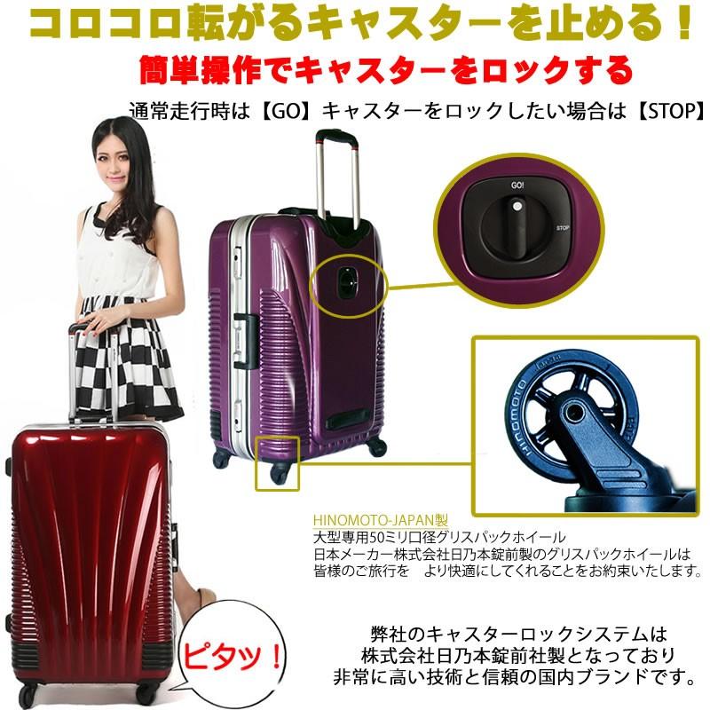 スーツケース Mサイズ 中型 軽量 フレーム キャスターストッパー 日乃本錠前 グリスパック ハード キャリーバッグ 4泊 7泊 ho スーツケース革命bb Monsters 通販 Yahoo ショッピング