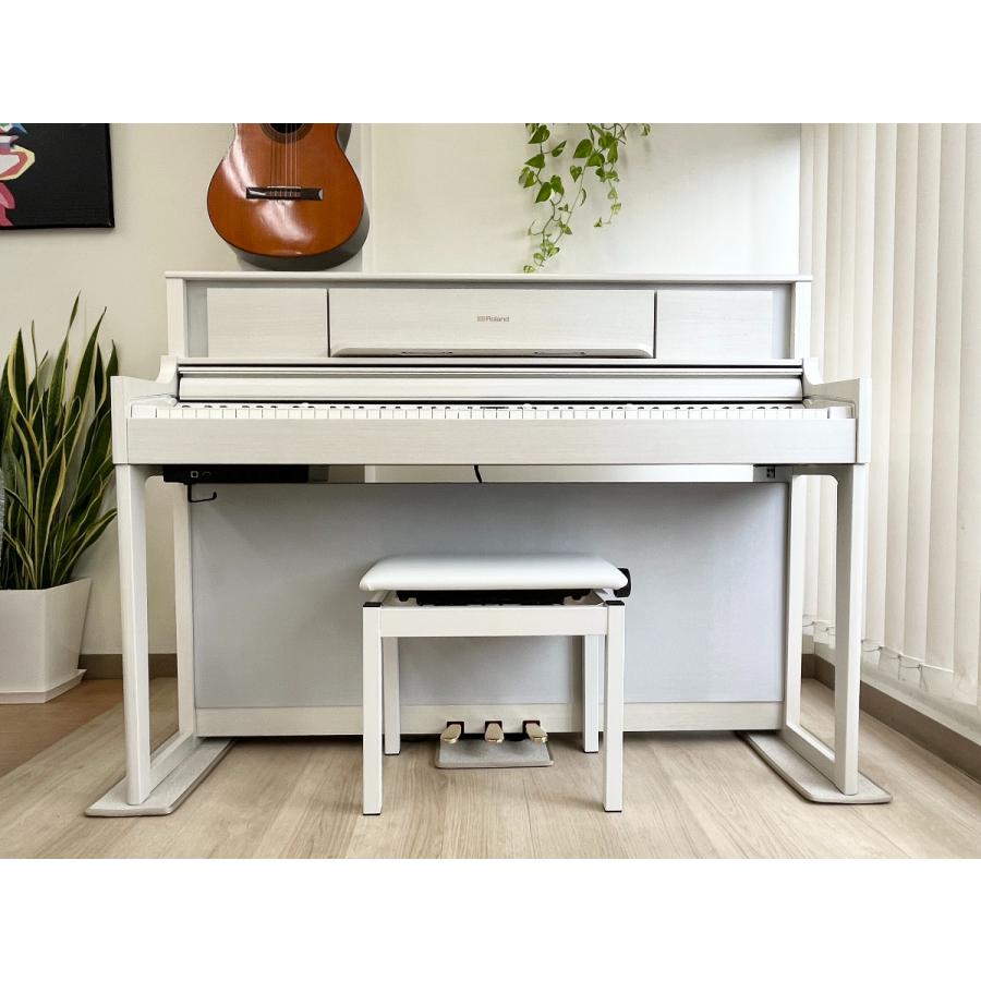 2018年製中古美品、木製鍵盤 Roland LX705-DR カラー…ダークローズウッド