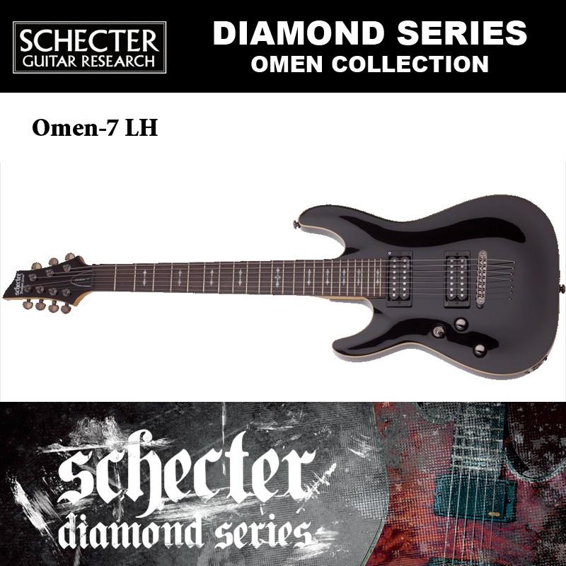 シェクター SCHECTER / OMEN-7 LH BLK オーメン7 レフトハンド（左利き用）ブラック AD-OM-7 7弦ギター ダイヤモンドシリーズ 送料無料｜bbmusic