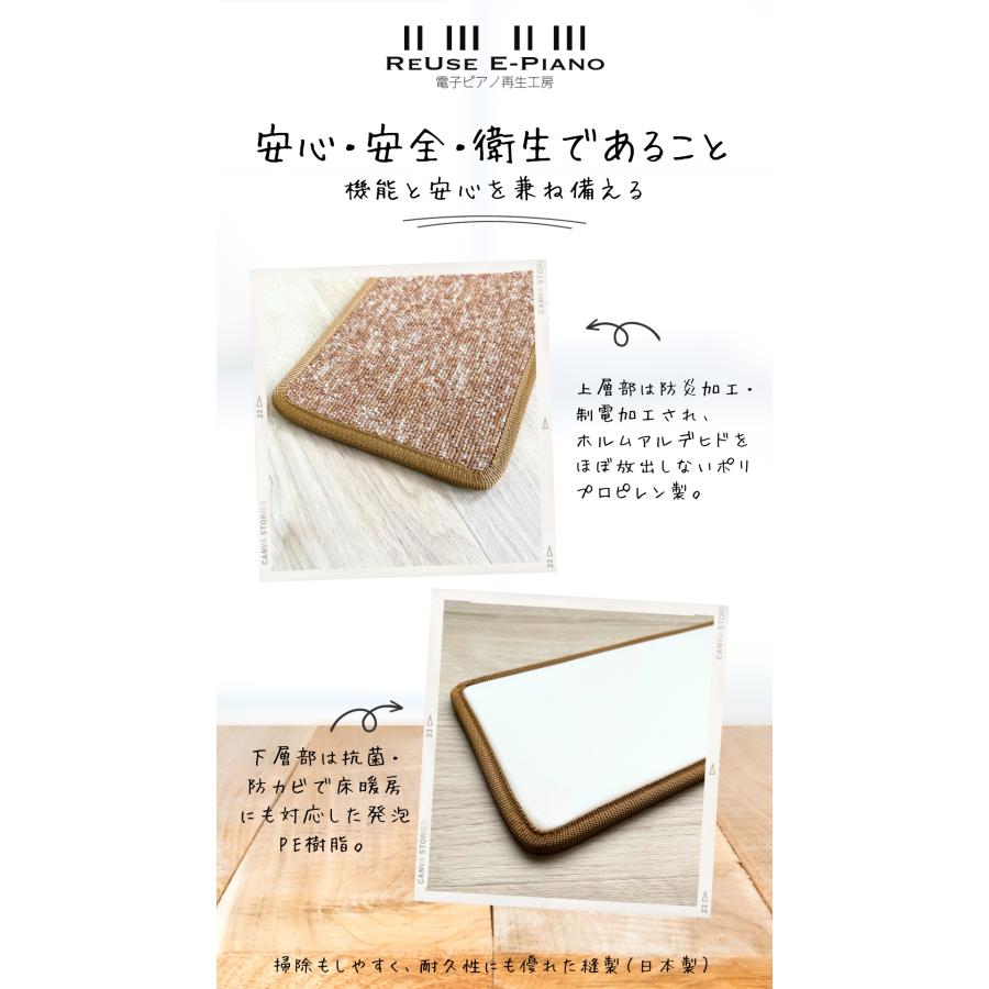 電子ピアノマット（3 Points Mat）とピアノ用除菌水ピアノクリーンウォーター 110ml （スプレー、クロス付）セット