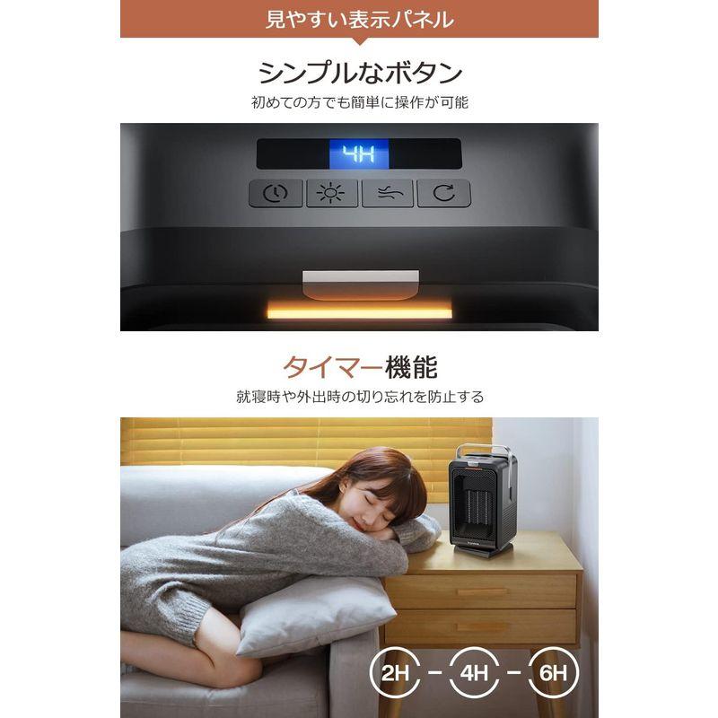 ✳️セラミックヒーター 電気ファンヒーター 1200W 自動首振り リモコン付き