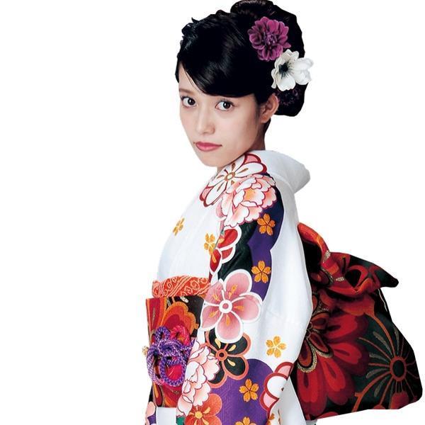 H.L 絵羽振袖着物【単品】【8】白系 卒業式・成人式・パーティ 成人 式