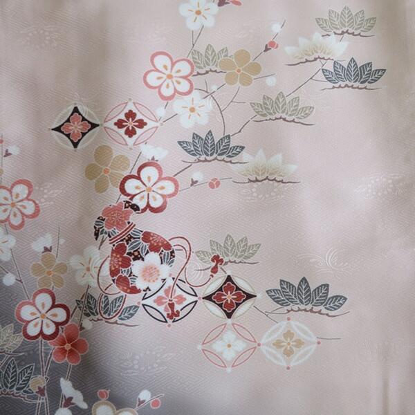 平和屋本店□上質な小紋 単衣 地紋起こし 舞草花文 逸品 n-zb0104  