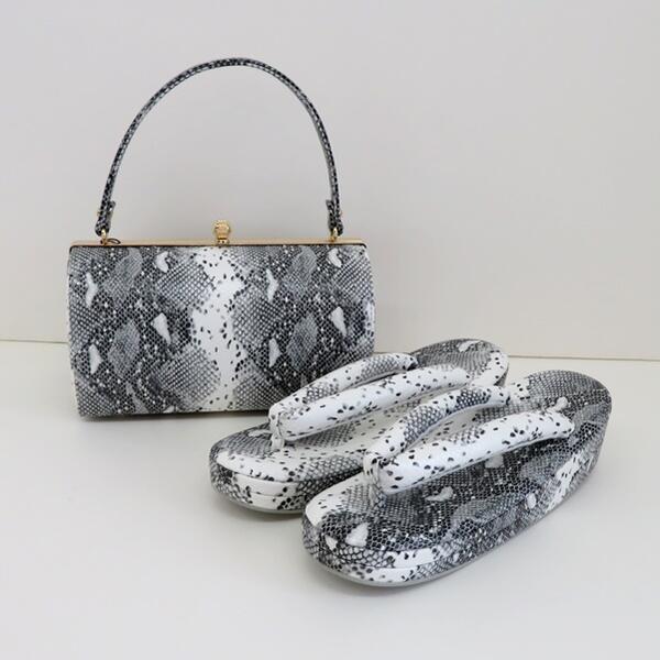 【草履・バッグセット】パイソン柄A へび柄 成人式 卒業式 結婚式 振袖 付下げ フリーサイズ |  | 05