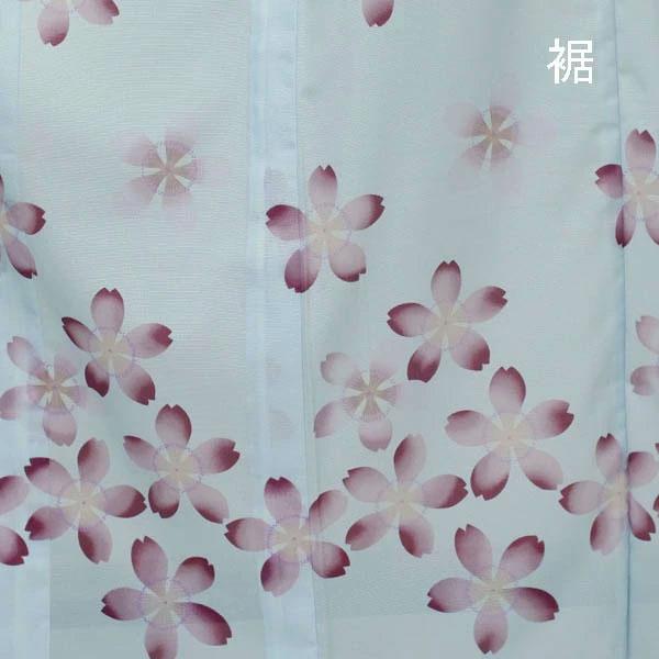 【日本製】仕立上り 絽付下げ  大きな桜 インパクト大（水色）洗える ポリエステル 撥水加工 7月 8月（059） |  | 02