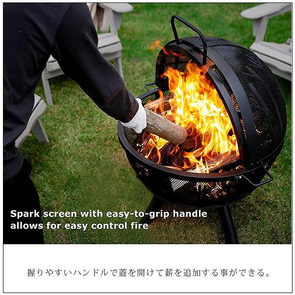Fissfire 35インチ ファイヤーピット スフィア 焚き火台 薪暖炉 薪