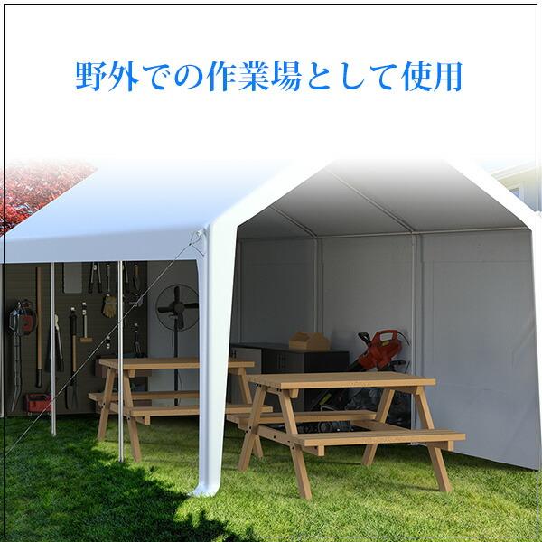 DEXSO カーポート 3×6.1×3.3m メッシュウィンドウ 虫よけ 換気 車庫