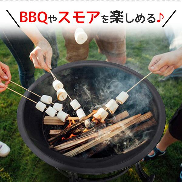 KingSo ラウンド スチール ファイヤーピット 焚き火台 暖炉 屋外用