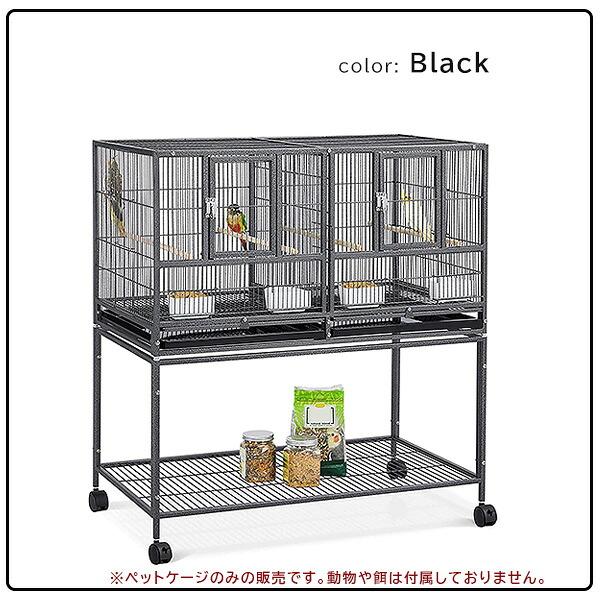 鳥かご ペットケージ キャスター付き プレイスタンド付き引き出し式