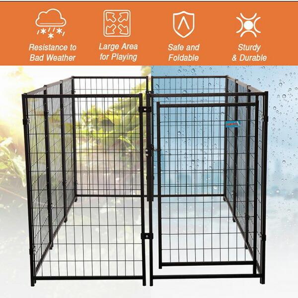 Coziwow ラージ アウトドア メタル ドッグ フェンス 10パネル ペットサークル ペットゲート 折りたたみ 大型犬 345120