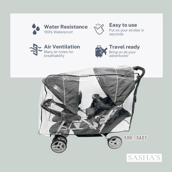 お取り寄せ/SASHA'S グレコ デュオグライダー ストローラー用 レイン