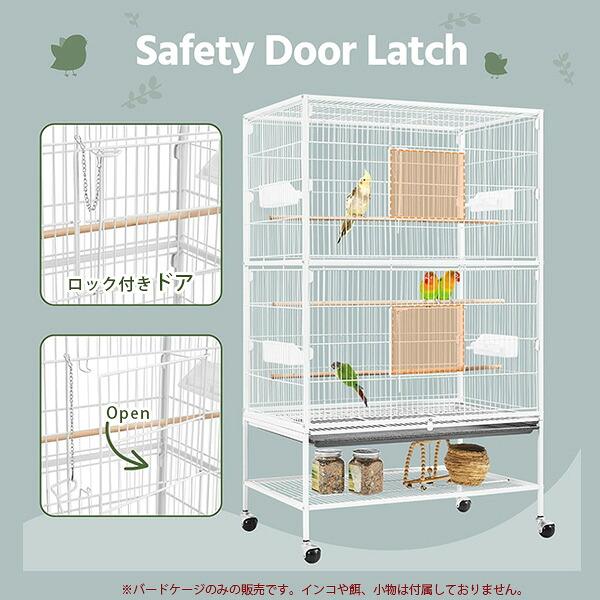 Yaheetech 52インチ ラージ バードケージ スタンド付き 鳥かご ペット