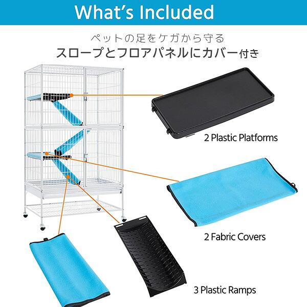 Yaheetech 54インチ スモールアニマル ケージ 大型 スタンド付き