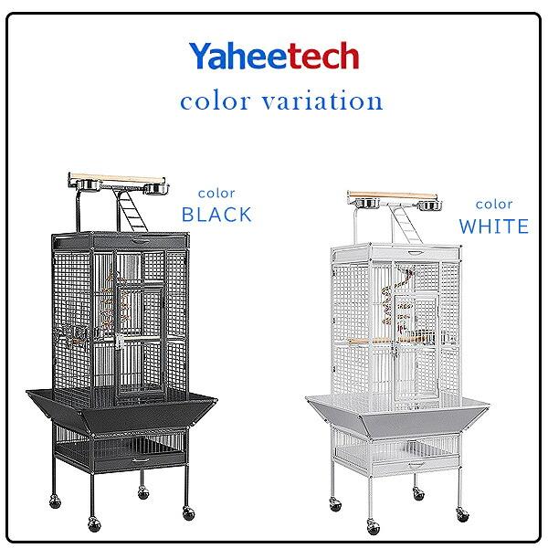 Yaheetech 61インチ パロット バードケージ プレイトップ スタンド付き