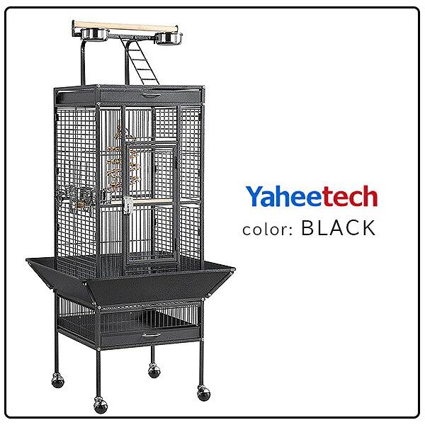 Yaheetech 61インチ パロット バードケージ プレイトップ スタンド付き