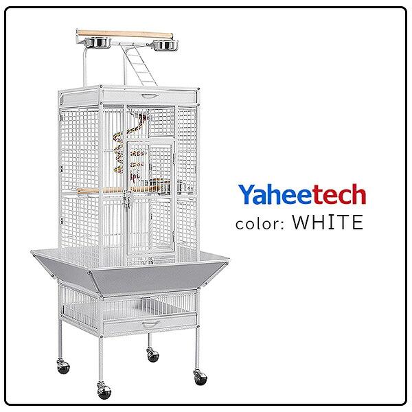 Yaheetech 61インチ パロット バードケージ プレイトップ スタンド付き
