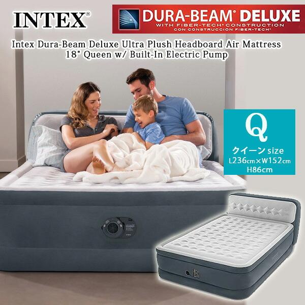 INTEX DURA-BEAM DELUXE エアーベッド シングル 新品未使用 INTEX インテックス Dura-Beam デラックス ヘッドボード 一体型 エアー