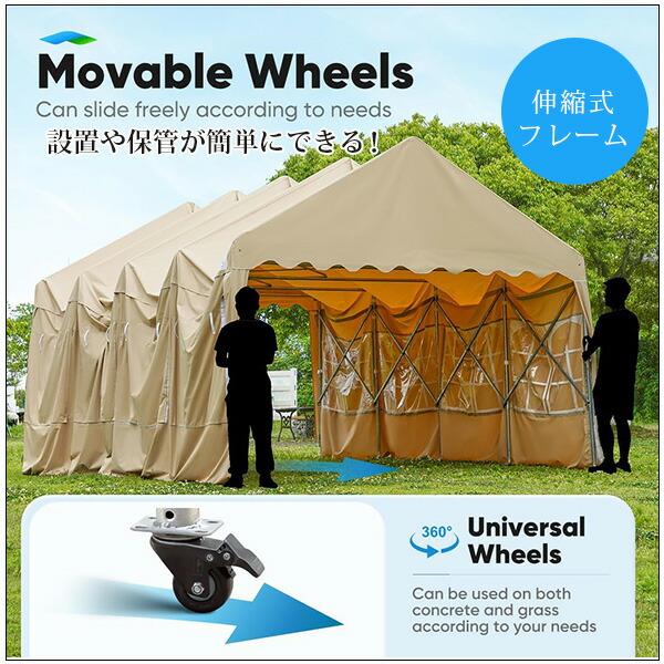 Quictent サイドウォール付き カーポート 3.9×6.1×3.2m 車庫 Quictent サイドウォール付き カーポート 3.9×6.1×3.2m 車庫