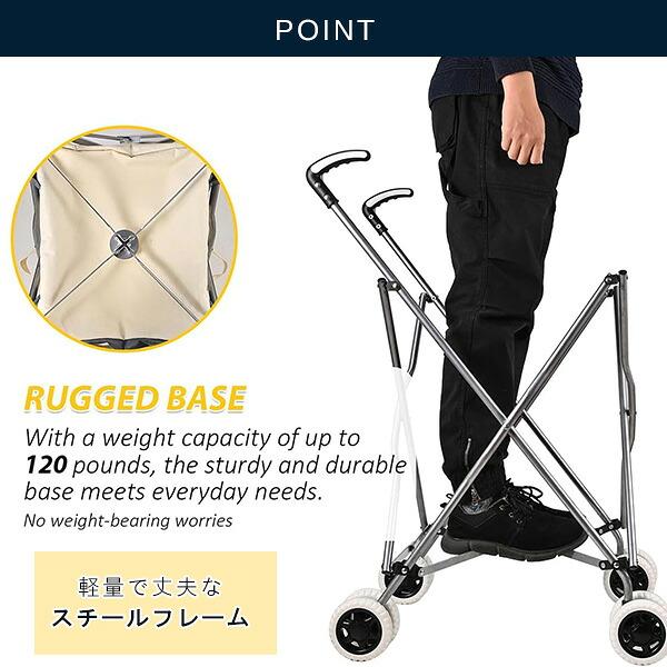 Supenice 折りたたみ グロサリー ショッピングカート お買い物 カート