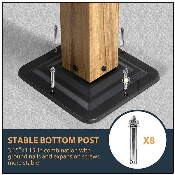 日よけ パーゴラ HAPPATIO アウトドア パーゴラ シェード付き パティオ ガゼボ スライド式 シェード 日よけ オーニング アルミフレーム | ブランド登録なし | 09