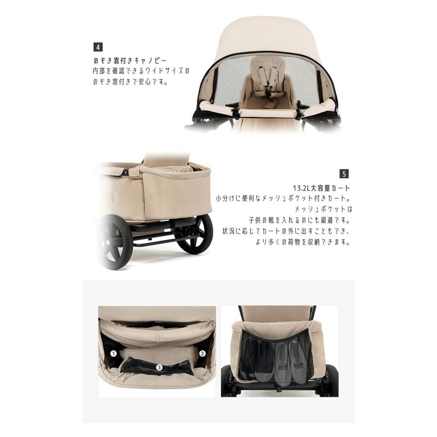 ベビーカー Pompolarr ポンポラー N ワゴン ホワイトフレーム 2人乗り