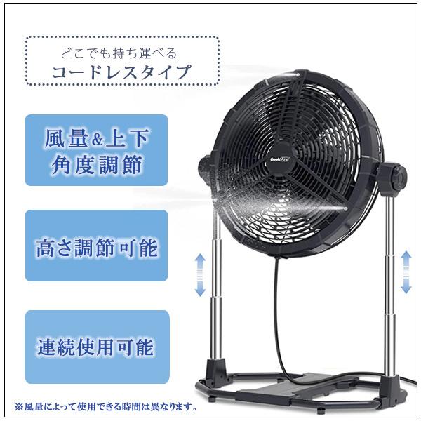 Geek Aire 16インチ ミスティング ファン 高さ調節可能 コードレス
