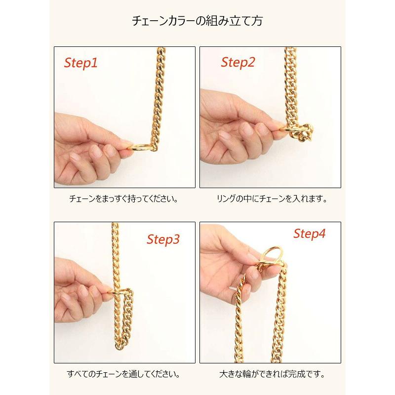 ゆうパケット対応/ladashop ドッグチェーンカラー 首輪 ブラック