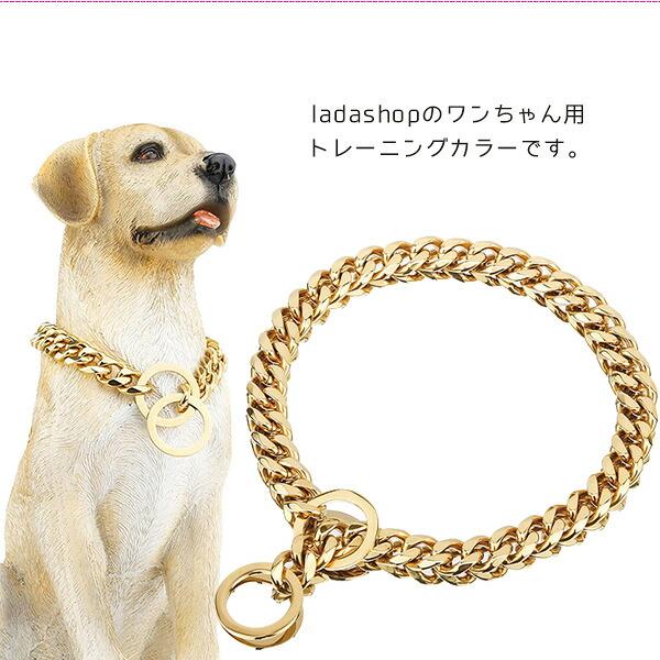 ゆうパケット対応/ladashop ドッグチェーンカラー 首輪 ブラック