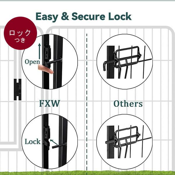 FXW ドッグ プレイペン 高さ61cm/16パネル ペットサークル ドア付き 小型犬 中型犬 ペットゲート｜bbrbaby｜09