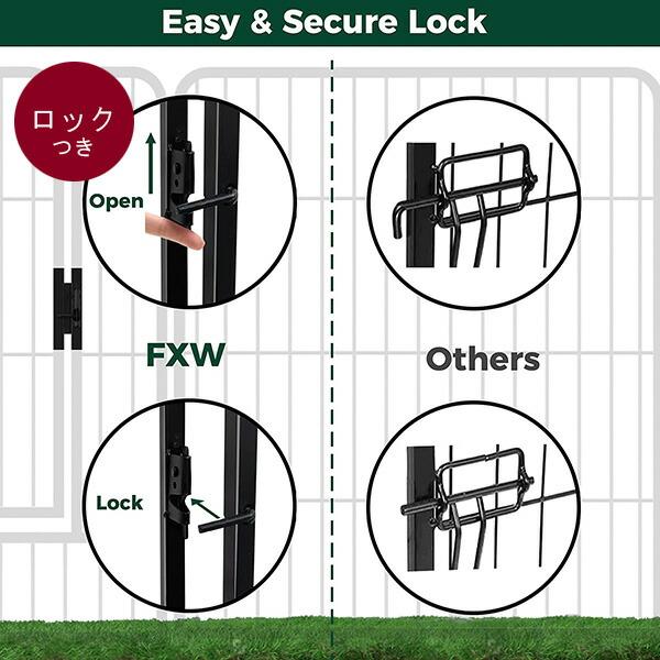 FXW ドッグ プレイペン 高さ102cm/24パネル ペットサークル ドア FXW ドッグ プレイペン 高さ102cm/24パネル ペットサークル ドア