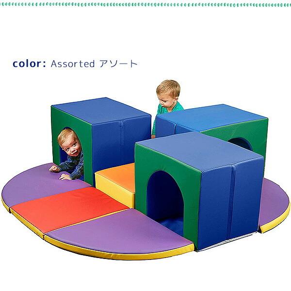 127 知育遊具トンネル ECR4Kids トリプル トンネル メイズ クライマー 積み木 ブロック