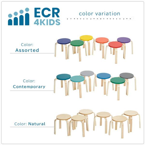 ECR4Kids スタッキング スツール 6脚セット 子供用 椅子 キッズ チェア 丸椅子 かわいい 木製 積み重ね可能｜bbrbaby｜11