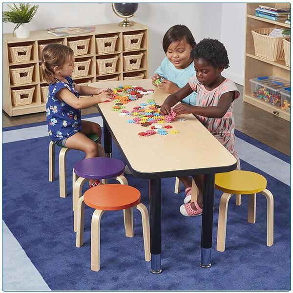 ECR4Kids スタッキング スツール 6脚セット 子供用 椅子 キッズ チェア 丸椅子 かわいい バーチ合板 木製 積み重ね可能 軽量 小さい椅子 保育園 託児所 幼稚園の画像