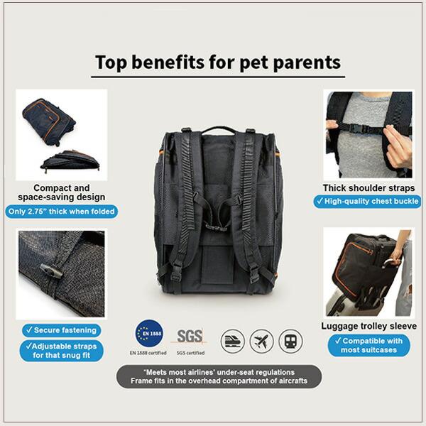 Ibiyaya　ペット用カート　ストローラー　FS2319-B　【平行輸入品】 ibiyaya イビヤヤ JetPaw 3-in-One ペット ストローラー 使い方6通り