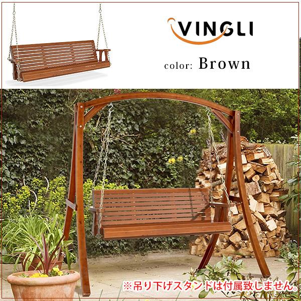VINGLI パティオ木製ポーチブランコ スイングチェアベンチ 屋外用 VINGLI ウッド パティオ ポーチ スイング 3人掛け 木製 つり下げ式