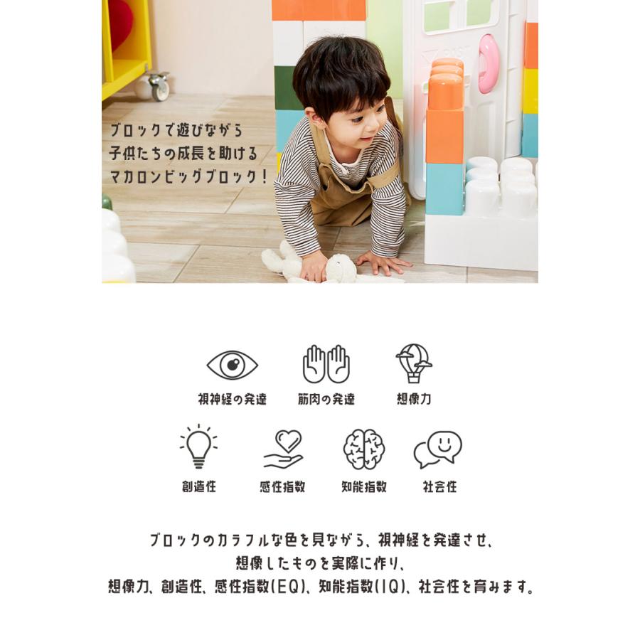 HAENIM TOY /Anuri/ マカロン ビッグ ブロック 37ピース オプションセット 追加バーツ 大きい カラフル カラーブロック ドア付_7
