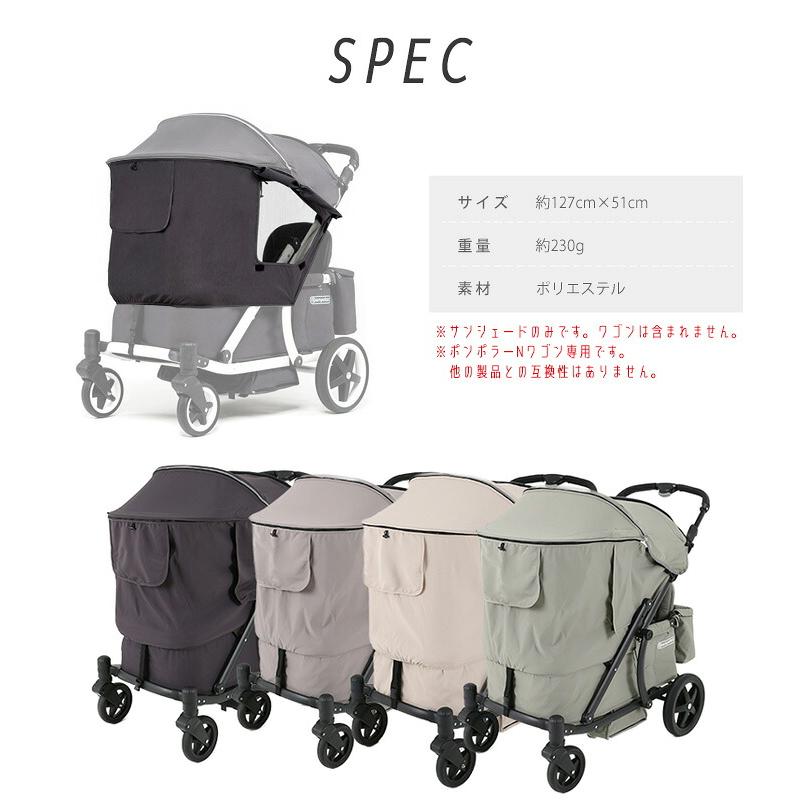 ポンポラー N ワゴン用 サンシェード オールシーズン 日除け 風よけ