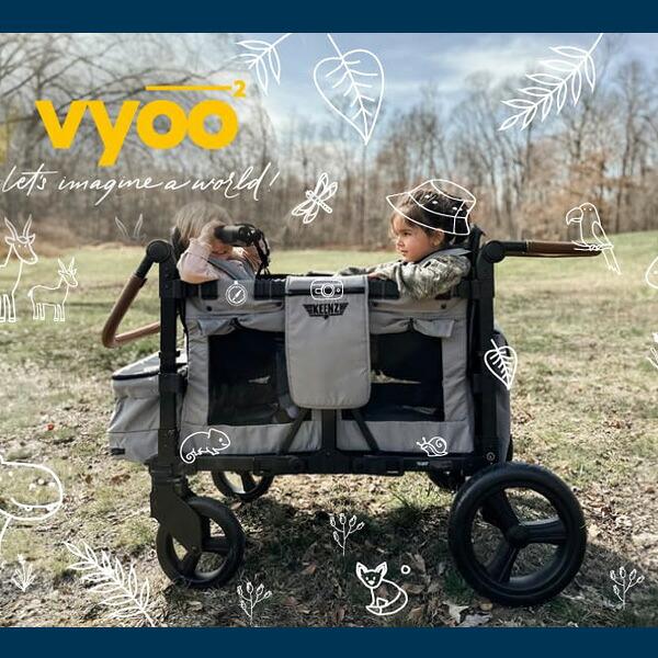 お取り寄せ/Keenz VYOO 2人乗り ストローラー ワゴン キャノピー付き