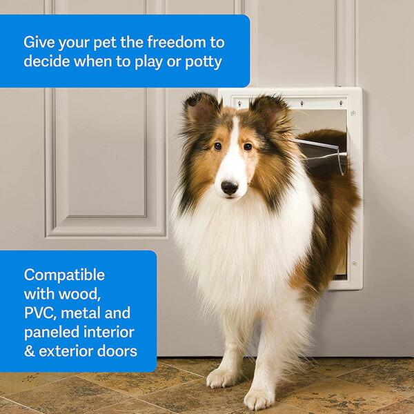 ペットセーフ プラスチック ペットドア Mサイズ Lサイズ DIY 中型犬 大型犬 犬 猫 室内用 薄い壁用 ドア用_5