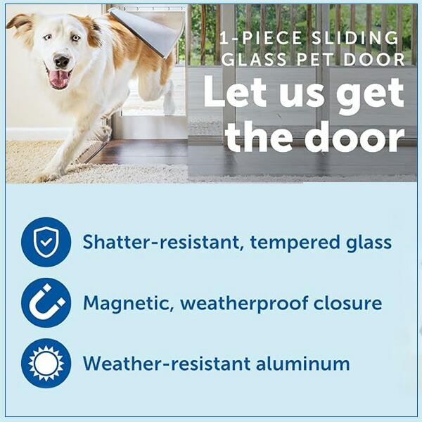 ペットセーフ スライディング ペット ドア XLサイズ ホワイト 窓