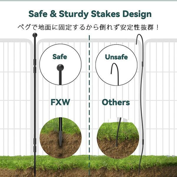 FXW ドッグ プレイペン 高さ61cm/16パネル ペットサークル ドア付き