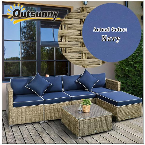 Outsunny アウトドア パティオ ラタン ソファ セット 6点セット Outsunny アウトドア パティオ ラタン ソファ セット 6点セット