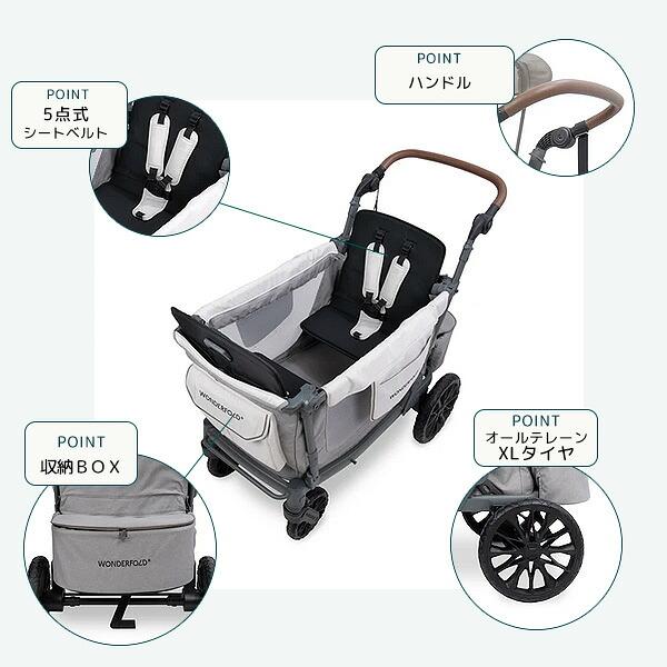 ワンダーフォールド L2 ダブル ストローラー ワゴン キャノピー付き 2