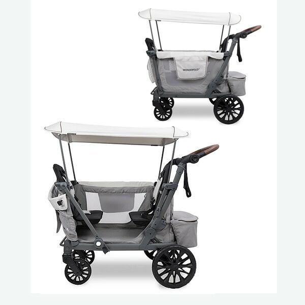 ワンダーフォールド L2 ダブル ストローラー ワゴン キャノピー付き 2