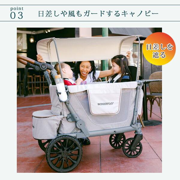 ワンダーフォールド L2 ダブル ストローラー ワゴン キャノピー付き 2