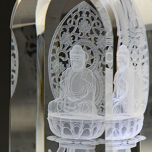 仏像 座釈迦 3D 彫刻 クリスタル仏像 LEDライト 台付 禅宗 曹洞宗 臨済宗の画像